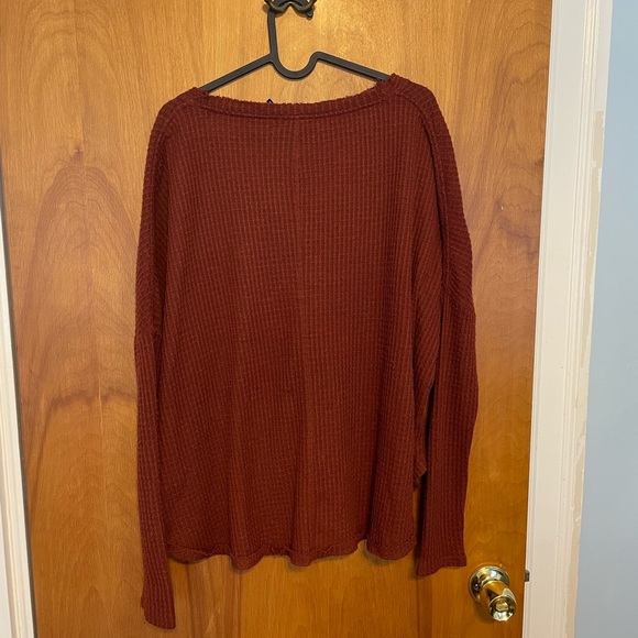 Urban outfitters Out From Under Burnt Orange Jojo ButtonDown Thermal Long Sleeve - Picture 5 of 7